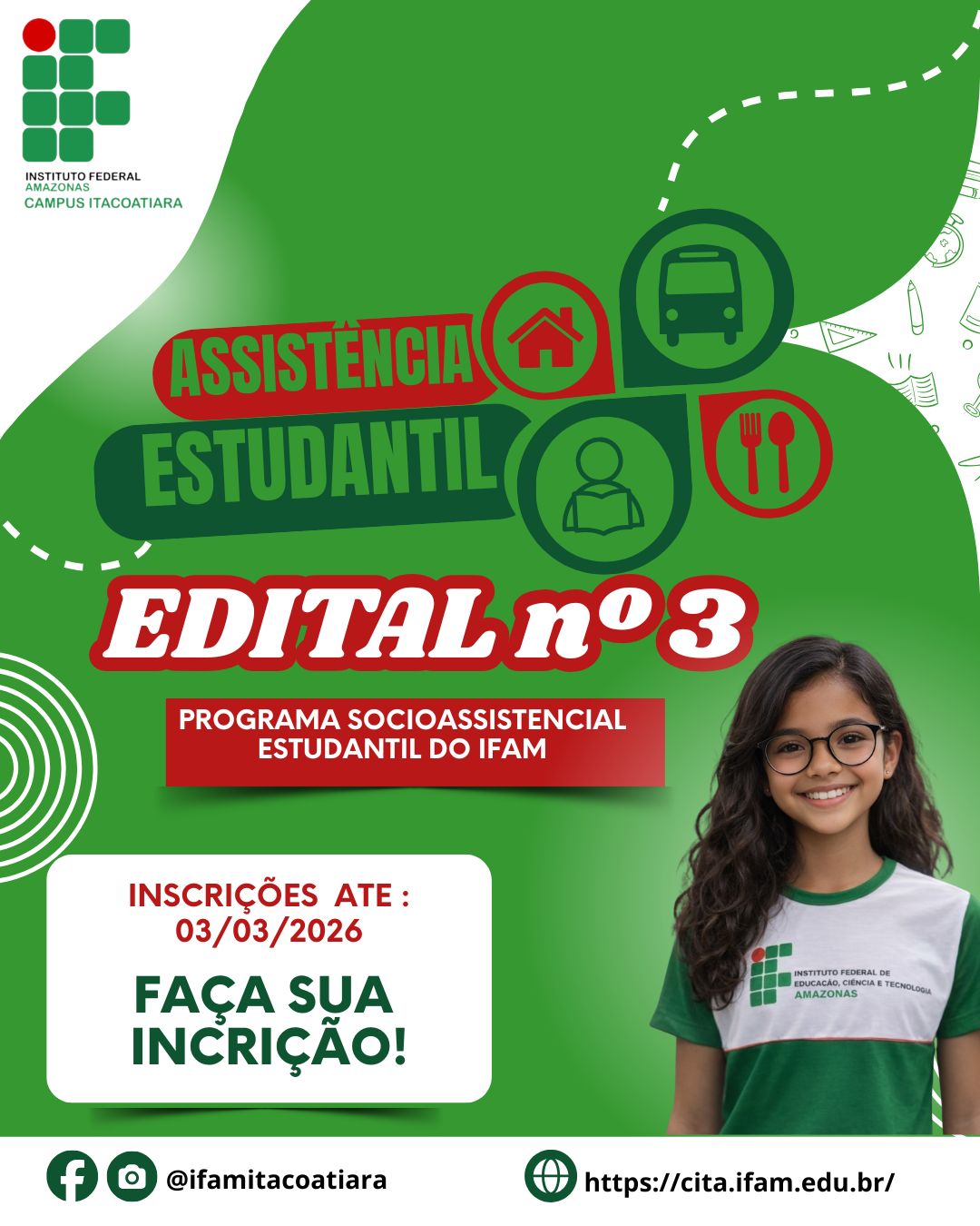 EDITAL Nº 03/2026 - PROGRAMA SOCIOASSISTENCIAL ESTUDANTIL