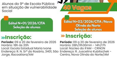 EDITAIS Nº 01 e 02/2026 - IFAM CITA - CURSO FIC PARTIU IF